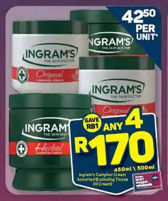 Pick n Pay Ingram's Camphor Cream Assorted 450ml/500ml offer