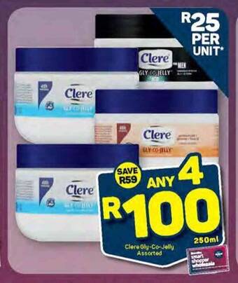 Pick n Pay Clere Gly-Co-Jelly Assorted 250ml offer