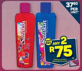 Pick n Pay Satiskin Luxurious Bubble Bath Assorted 1L offer