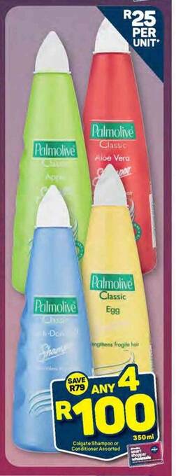 Pick n Pay Palmolive Colgate Shampoo or Conditioner Assorted 350ml offer
