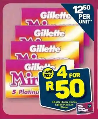 Pick n Pay Gilletto Minora Double Edge 5 Platinum Blades offer