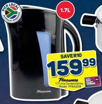 Pick n Pay Pineware 1.7 Litre Corded Kettle offer
