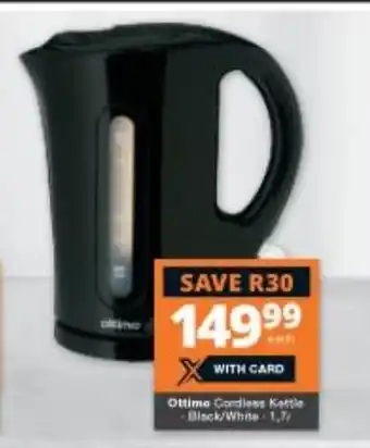 Checkers Ottimo Cordless Kettle Black/White 1,7L offer