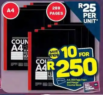 Pick n Pay A4 288 Page Feint and Margin Counter Book offer