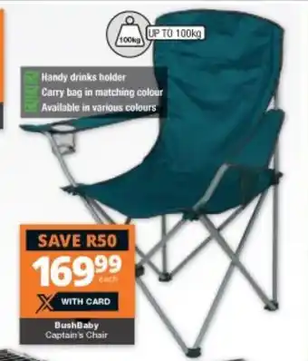 Checkers BushBaby Captian's Chair offer
