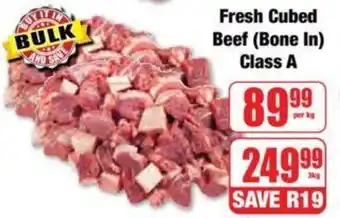 Boxer Fresh Cubed Beef (Bone In) Class A 3kg offer