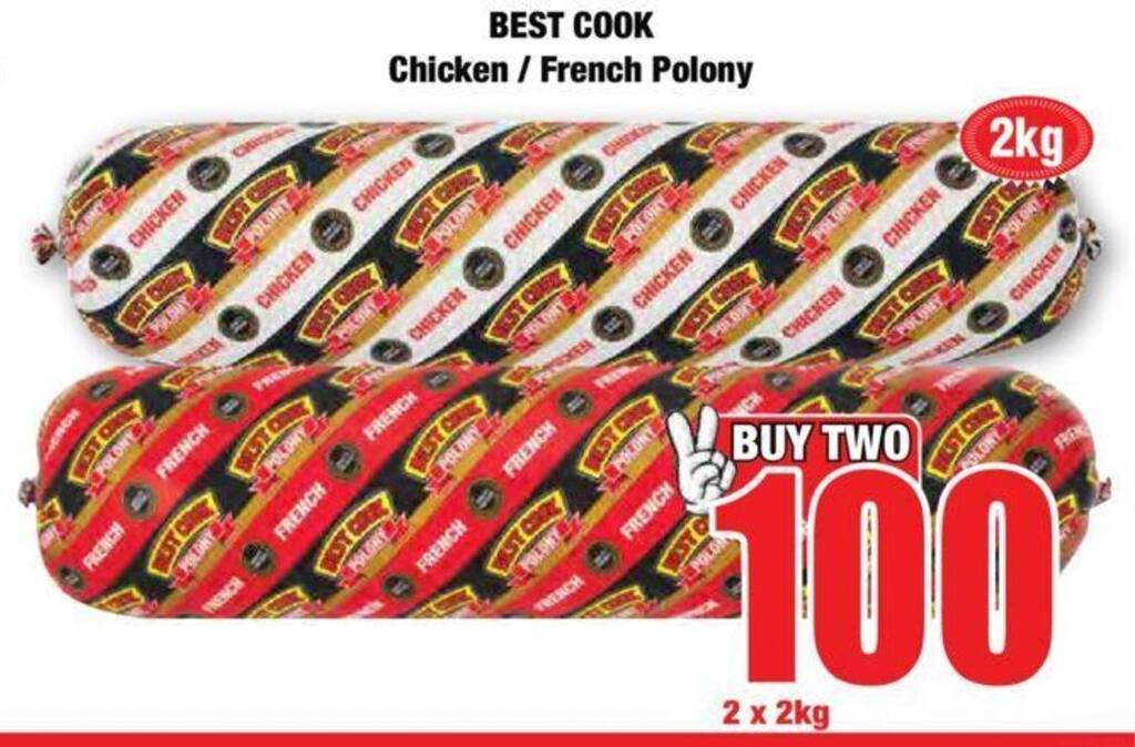 BEST COOK Chicken/French Polony 2 x 2kg offer at Boxer