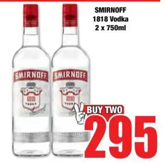 Boxer SMIRNOFF 1818 Vodka 2 x 750ml offer