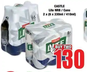 Boxer CASTLE Lite NRB/Cans 2 x (6 x 330ml/410ml) offer