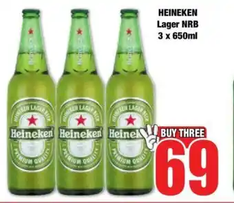 Boxer HEINEKEN Lager NRB 3 x 650ml offer
