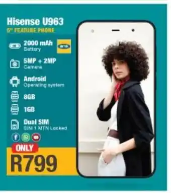 Checkers Hisense U963 5" Feature Phone offer