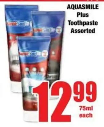 Boxer AQUASMILE Plus Toothpaste Assorted offer