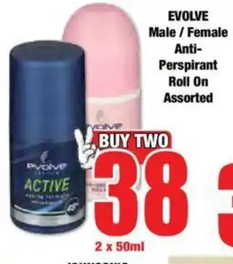 Boxer EVOLVE Male/Female Anti-Perspirant Roll On Assorted offer
