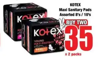 Boxer KOTEX Maxi Sanitary Pads Assorted 8's/10's offer