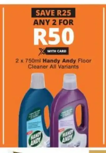 Checkers 2x 750ml Handy Andy Floor Cleaner All Variants offer
