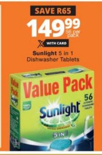 Checkers Sunlight 5 in 1 Dishwasher Tablets offer