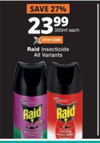 Raid Insecticide All Variants 300ml