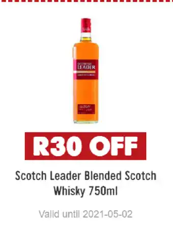Spar Tops Scotch Leader Blended Scotch Whisky 750ml offer