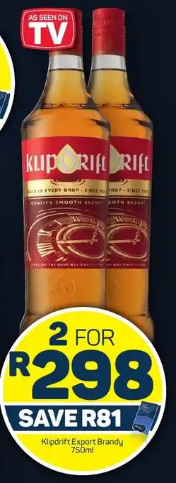 Pick n Pay Klipdrift Export Brandy 750ml offer