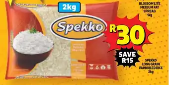 Usave SPEKKO LONG GRAIN PARBOILED RICE 2kg offer