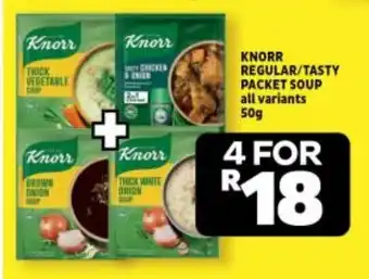 Usave KNORR REGULAR/TASTY PACKET SOUP all variants 50g offer