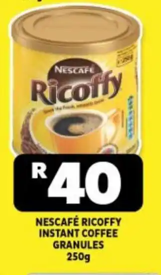 Usave NESCAFÉ RICOFFY INSTANT COFFEE GRANULES 250g offer