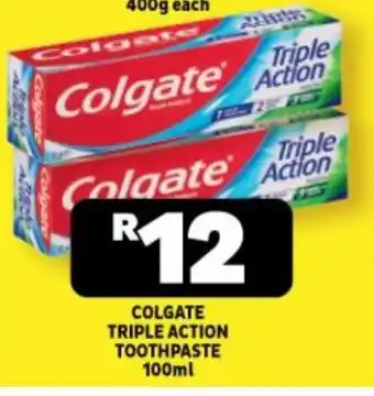 Usave COLGATE TRIPLE ACTION TOOTHPASTE 100ml offer