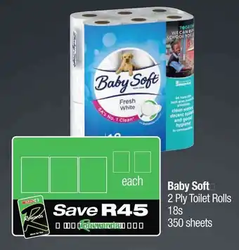 Spar Baby Soft 2 Ply Toilet Rolls 18s 350 sheets offer