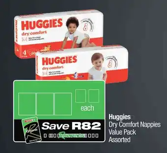 Spar Huggies Dry Comfort Nappies Value Pack Assorted offer