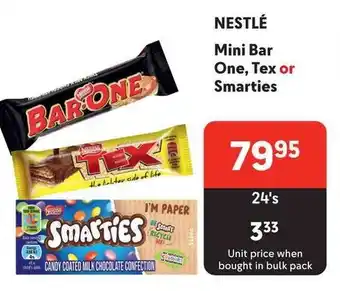 Makro NESTLÉ Mini Bar One, Tex or Smarties offer