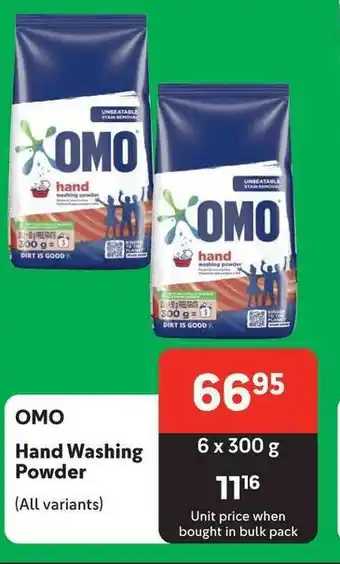 Makro OMO Hand Washing Powder (All variants) offer