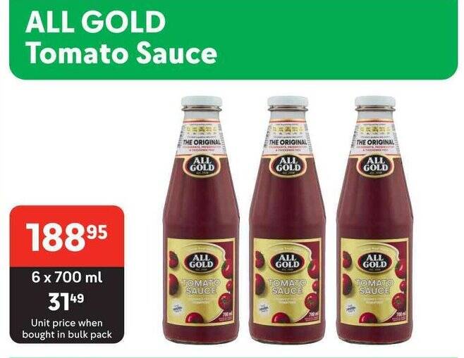 ALL GOLD Tomato Sauce offer at Makro