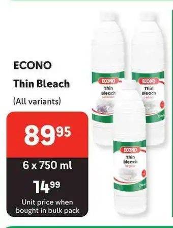 Makro ECONO Thin Bleach (All variants) offer