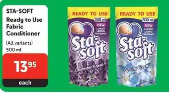 Makro STA-SOFT Ready to Use Fabric Conditioner (All variants) 500 ml offer