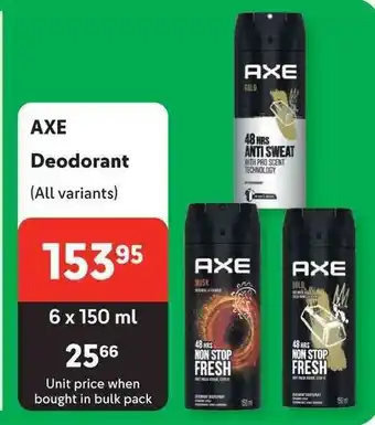 Makro AXE Deodorant (All variants) offer