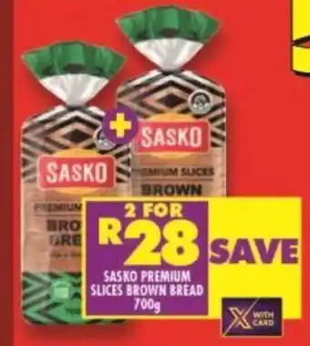 Shoprite SASKO PREMIUM SLICES BROWN BREAD 700g offer