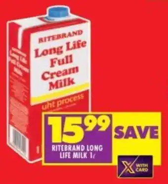 Shoprite RITEBRAND LONG LIFE MILK 1L offer