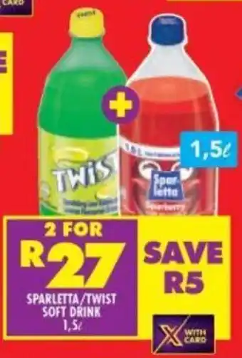 Shoprite SPARLETTA/TWIST SOFT DRINK 1,5L offer