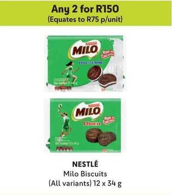Makro NESTLÉ Milo Biscuits (All variants) 12 x 34g offer