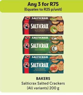 Makro BAKERS Salticrax Salted Crackers (All variants) 200g offer