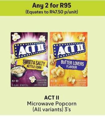 Makro ACT II Microwave Popcorn (All variants) 3's offer