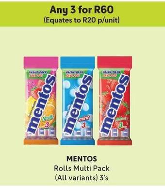 Makro MENTOS Rolls Multi Pack (All variants) 3's offer