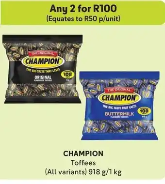 Makro CHAMPION Toffees (All variants) 918g/1 kg offer