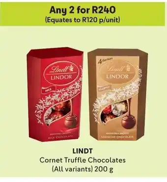 Makro LINDT Cornet Truffle Chocolates (All variants) 200g offer