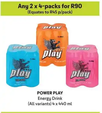 POWER PLAY Energy Drink (All variants) 4 x 440 ml