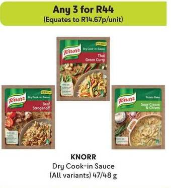 Makro KNORR Dry Cook-in Sauce (All variants) 47/48g offer
