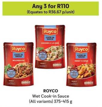 Makro ROYCO Wet Cook-in Sauce (All variants) 375-415g offer