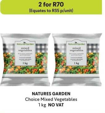 Makro NATURES GARDEN Choice Mixed Vegetables 1 kg offer