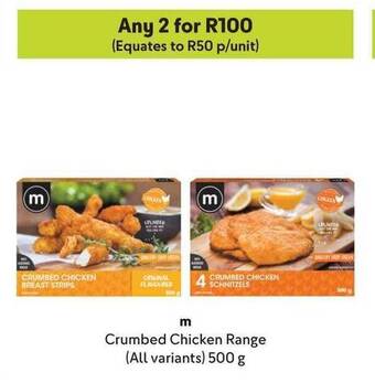 Makro m Crumbed Chicken Range (All variants) 500g offer