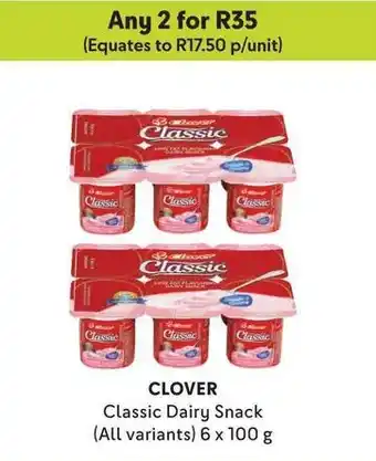 Makro CLOVER Classic Dairy Snack (All variants) 6 x 100 g offer